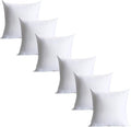 18 x 18 inches Pillow Inserts, Set of 6 Hypoallergenic Brushed Microfiber Liner Down Alternative Filled Square Cushion Throw Pillow