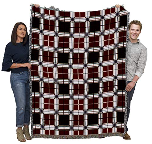 Pure Country Weavers Plaid Blanket Brickcraft - Patterns Gift Tapestry Throw Woven from Cotton - Made in the USA (72x54) - color: Brickcraft