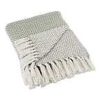 DII Woven Throw Collection 100% Cotton, Basketweave, 50x60, Artichoke Green - color: Artichoke Green, size: 50x60"