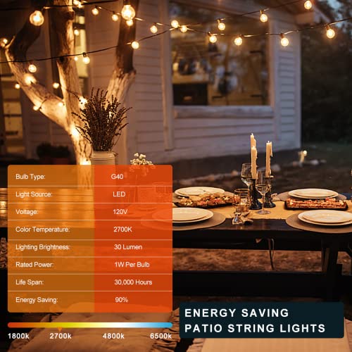 Kawaya Outdoor String Lights 25 FT LED Patio Light with 12+1 Shatterproof Edison Globe Bulbs - IP65 Waterproof Dimmable Hanging Lights - 2700K Warm White Lighting for Outside Yard Porch Deck Bistro - size: 25FT