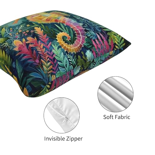 Coastal Beach Throw Pillow Covers 18 X 18 Inch Set of 4 Decorative Cushion Cover Home Decor for Sofa Chair Couch Bedroom Living Room - color: Coastal Beach
