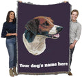 Pure Country Weavers English Foxhound Dog Personalized Woven Blanket Purple by Robert May - Gift Cotton Tapestry Throw - Made in The USA - 72" x 54" - color: Purple, size: 72" x 54" - Custom