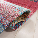 SAFAVIEH Montauk Collection Runner Rug - 2'3" x 9', Red & Blue, Handmade Flat Weave Boho Stripe Cotton, Ideal for High Traffic Areas in Living Room, Bedroom (MTK851Q) - color: Red/Blue, size: 2'3" x 9' (Runner)
