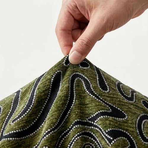 Mantle & Mason Lumbar Pillow Covers 12x20 Set of 2, Chenille Modern Abstract Throw Pillow Covers, Olive Green Luxury Textured Decorative Pillow Cover for Couch Sofa Bed Office - color: Artflow Forest Green, size: 20" x 12" (Pack of 2)