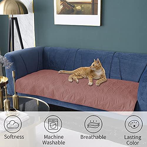 Ameritex Waterproof Dog Bed Cover Pet Blanket with Anti-Slip Back for Furniture Bed Couch Sofa - color: Lightpink, size: 30x53 Inch (Pack of 1)