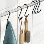 12 Pack 4-1/2 Inch S Hooks, Large Vinyl Coated Closet Hooks Non Slip Heavy Duty for Hanging, Steel Metal Black Rubber Coated for Jeans Plants Clothes Pot Pan Cups Towel - color: Black