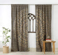 Popular Handicrafts Indian Hippie Bohemian Beautiful Elephant Color Mandala Curtain Panels Black Gold - color: Black Gold, size: 38"W x 83"L (Pack of 2)