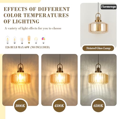 11.8in Mid Century Modern Pendant Light, Gold Large Amber Glass | Vintage Lighting Fixture Ceiling Hanging Lamp for Kitchen Island Foyer Dining Room Bedroom Entryway Hallway Over Sink Table - color: Amber & Gold Hardwire, size: 11.8in