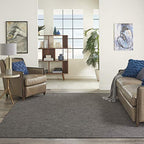 Nourison Home Positano Charcoal 2'2" x 12' Area Rug - Easy Clean, Non Shedding, Bed Room, Living Room, Dining Room, Kitchen (12' Runner) - color: Charcoal, size: 2'2" x 12' (Runner)