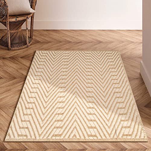 Ramanta Home Jute Cotton Rug 24x36 inches (2x3 Feet) Farmhouse Style,Indoor Entryway Rug, for Room Doorway of Your Home, Hand Woven by Skilled Artisans_Natural Jute Cotton Rug - color: Natural/White, size: 2' x 3' (Rectangular)