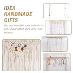 Teniinet Hanging Jewelry Organizer, Boho Macrame Necklace Hanger Wall Mounted with 30 Hooks,Door Hanging Jewelry Holder with Tassel for Necklaces Display Organizer(Necklace Holder)