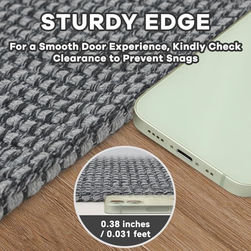 EARTHALL Woven Runner Rug 2x4 Ft Washable Runners for Hallways Cotton Non Slip Eentryway Runner Braided Indoor Floor Carpet for Kitchen, Hallway, Kitchen, Doormat, Dark Gray - color: Dark Gray/Gray, size: 2' x 4' (Runner)