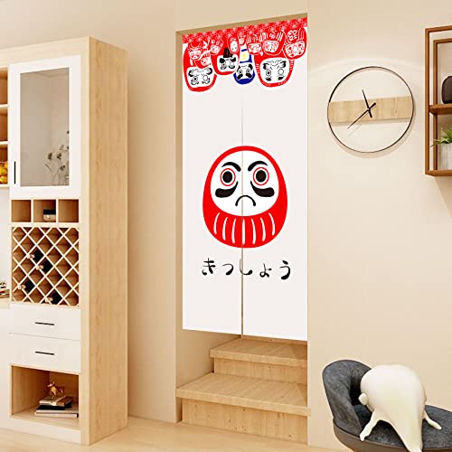 LIGICKY Noren Japanese Style Doorway Curtain Doll Daruma Printed Window Treatment Door Tapestry for Home Decoration 33.5" Width x 70.9" Long - color: Doll Daruma, size: 33.5"W x 70.9"L (Pack of 1)