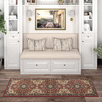 2x8 Hallway Runner Rug | Kitchen, Walkway, Entryway Rugs | Traditional, Oriental | Red 2'3'' x 7'3'' - color: Red - Kirsten, size: 2'3" x 7'3" (Rectangular)