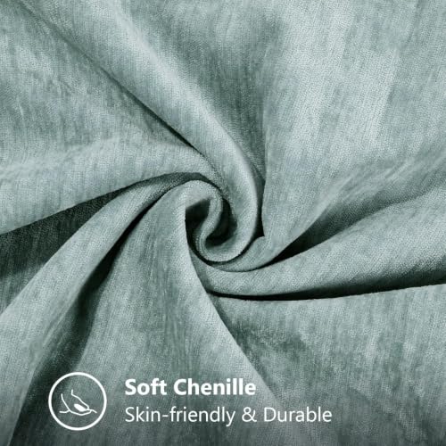 decorUhome Fall Chenille Soft Cozy Throw Pillow Covers 14x36 Set of 1, Modern Farmhouse Boho Velvet Decorative Pillow Cases with Stitched Edge for Couch Sofa Bed Home Decor, Aqua Haze - color: Aqua Haze, size: 36" x 14" (Pack of 1)