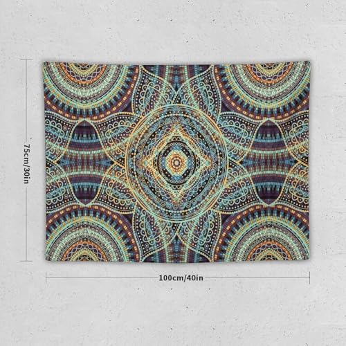 KANEPE Boho Mandala Tapestry Abstract Boho Square Round Ornament Pattern Wall Hanging Tapestries Home Decor for Living Room Bedroom Apartments Farmhouse Dorm,40inx30in (102×76cm)【Small】 - color: Boho-18, size: 40Wx30L