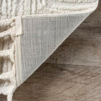 Nuloom Kerry Cream, 6' Square, Geometric, Soft and Cozy, High Traffic, Stain Resistant, Easy Clean, Durable Area Rug for Bedroom, Living Room, Dining Space, Den, Foyer, Entryway - color: Kerry Cream, size: 6' x 6' (Square)