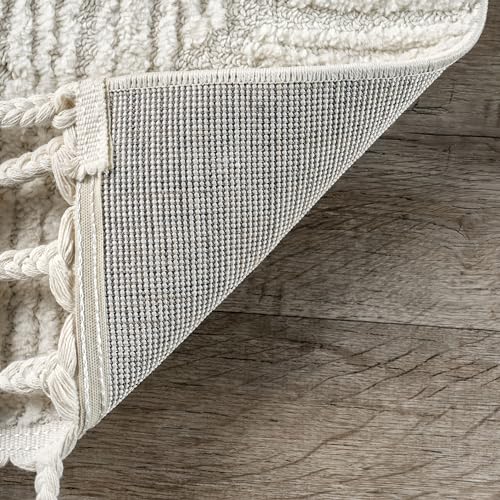 Nuloom Kerry Cream, 2'8" x 8', Geometric, Soft and Cozy, High Traffic, Stain Resistant, Easy Clean, Durable Runner for Bedroom, Living Room, Dining Space, Den, Foyer, Entryway - color: Kerry Cream, size: 2'8" x 8' (Rectangular)