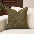 Yangest Chenille Pillow Cover 18 x18 Inches, Thick Textured Square Throw Pillow Cover Farmhouse Modern Soft Accent Couch Neutral Pillow Cover for Living Room Bedroom, Green - color: Olive Green, size: 18" x 18" (Pack of 1)