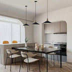 KCO Lighting Farmhouse Matte Black Barn Pendant Light 1-Light Mid Century Dome Pendant Lighting Industrial Cone Hanging Light Single Kitchen Island Light Fixture for Dining Room (Black) - color: Black