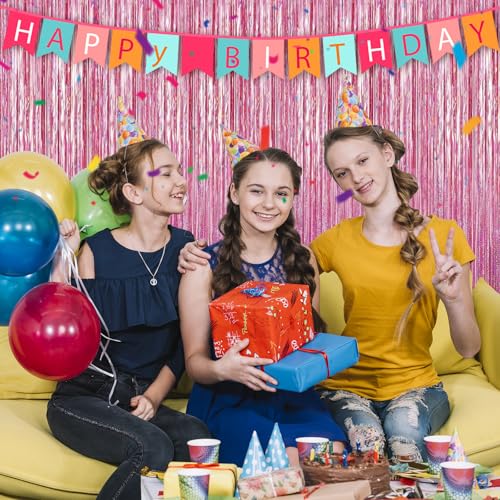 Crosize 2 Pack 3.3 x 9.9 ft Bright Laser Glitter Foil Fringe Curtains Party Decorations, Tinsel Curtain Backdrop for Valentine‘s Day Parties, Door Streamers, Glitter Streamer Backdrop for Birthday - color: Bright Laser Glitter, size: 2 Pack