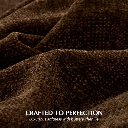 EverGrace Soft Chenille Throw Blanket for Couch, Cozy Plush Fuzzy Decorative Chenille Knit Throw Blanket with Tassels, Lightweight Blanket and Throws for Bed Sofa Gift Home Decor, Dark Brown 50"x60" - color: Dark Brown, size: 50"x60"