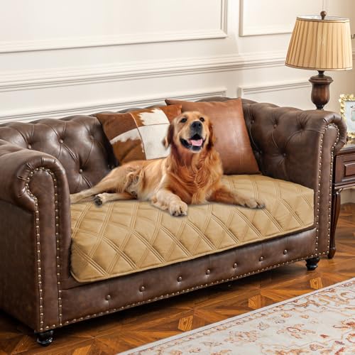 Ameritex Waterproof Dog Bed Cover Pet Blanket with Anti-Slip Back for Furniture Bed Couch Sofa - color: Sand, size: 30x53 Inch (Pack of 1)