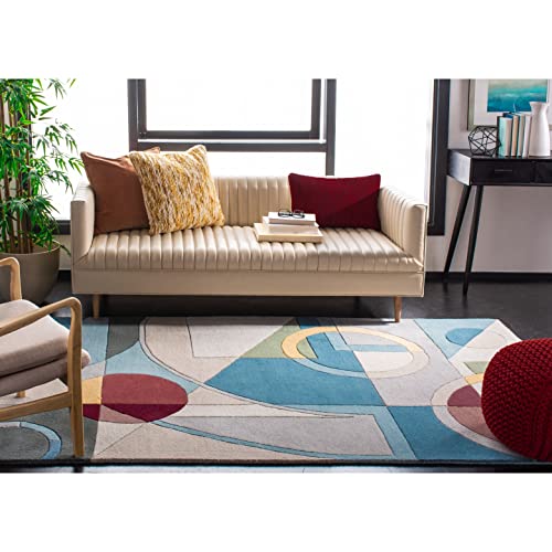 SAFAVIEH Rodeo Drive Collection Accent Rug - 2'6" x 4'6", Beige & Multi, Handmade Mid-Century Modern Abstract Wool, Ideal for High Traffic Areas in Entryway, Living Room, Bedroom (RD845A) - color: Beige/Multi, size: 2'6" x 4'6" (Rectangular)