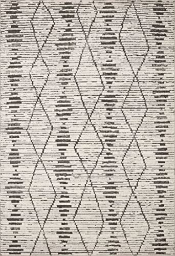 Loloi Kamala Collection KAM-02 Charcoal/Dove 2'-7" x 12'-0" Runner Rug - color: Charcoal / Dove, size: 2'7" x 12' (Rectangular)