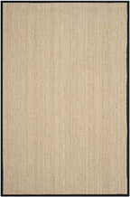 SAFAVIEH Area Rug 5x8 - Natural Fiber Collection - Natural & Black, Seagrass, Herringbone Pattern with Border (NF115C) - color: Natural/Black, size: 5' x 8' (Rectangular)