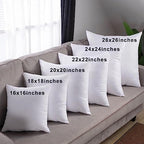 HITO 20x20 Pillow Inserts (Set of 4)- 100% Cotton Covering Down Alternative Throw Pillows White for Couch Bed Sofa - size: 20x20 Inch (Pack of 4)