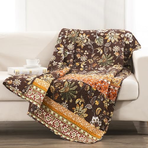 Greenland Home Barefoot Bungalow Audrey Throw Blanket, Chocolate,60 x 50-inch - color: Chocolate
