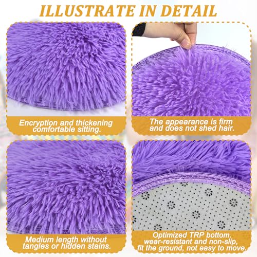 6 Pack Kids Crazy Carpet Circle Seats 16 Inch Round Floor Mat Kids Floor Cushions Soft Colorful Educational Classroom Rug for School Home Group Activity Learning Marker Playing Areas