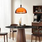 Orange Mushroom Pendant Light Modern Double Layer Dome Acrylic Hanging Light Mid Century 3 Selectable Colors Ceiling Light Fixture for Living Room Dining Room Bedroom Hallway