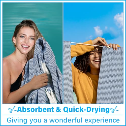 Oversized Turkish Beach Towel Blanket XXL Cotton Sandproof Towels Boho Woven Extra Large Big Sand Free Giant Throw Blankets Huge Quilt XL Picnic Camping Necessities Cloud For Adult Gifts Blue - color: Woven Dark Blue, size: Xxxl(88x82 In,224x208 Cm)