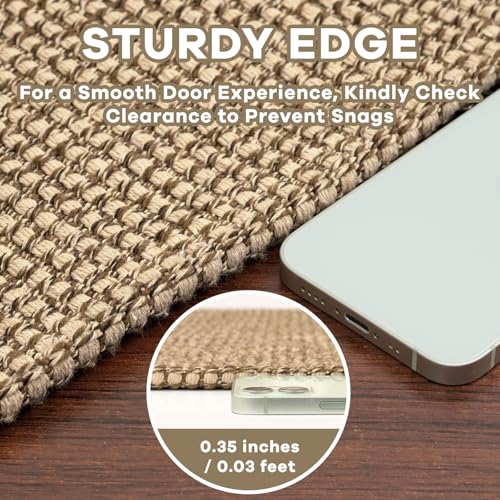 EARTHALL Woven Area Rug 20"x31" Ft Washable Rugs for Entryway Braided Non Slip Door Mat Indoor Outdoor Entrance Small Cotton Woven Carpet for Kitchen Foyer Front Door, Orange/Tan/Brown - color: Orange/Tan/Brown, size: 1'8" x 2'7" (Rectangular)