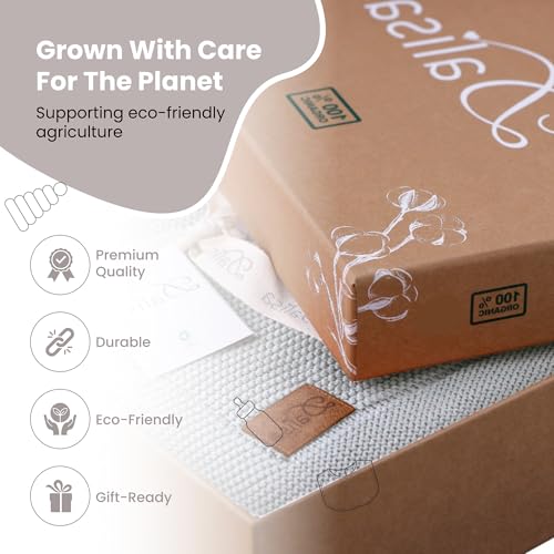 Dalisa 100% Organic Turkish Cotton Throw Blanket Harbor Mist GOTS Certified, Cozy, with Reusable Cotton Gift Bag Perfect for Couch, Bed, and Home Decor Boho Vintage Knit Alina - color: Harbor Mist, size: 80x90