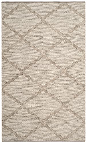 SAFAVIEH Montauk Collection Accent Rug - 4' x 6', Beige, Handmade Cotton, Ideal for High Traffic Areas in Entryway, Living Room, Bedroom (MTK821E) - color: Beige, size: 4' x 6' (Rectangular)