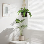 43 Inch Macrame Plant Hanger Large for up to 12 Inch Pot Extra Long Hanging Plant Holder No Tassels Jute Hanging Planter Basket for Indoor Outdoor Boho Decor, Brown 2 Pack