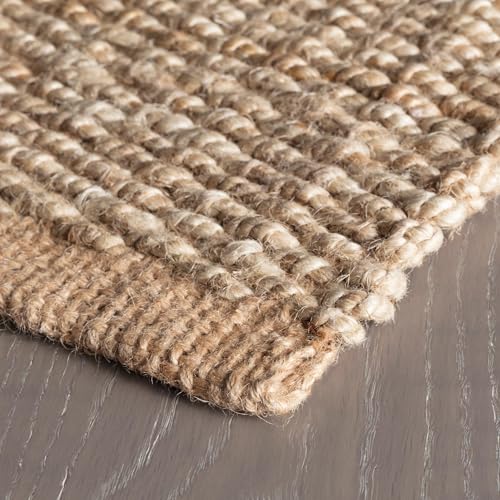 Dash & Albert Jute Ticking Indigo Handwoven Rug, 7.5 X 9.5 Feet, Blue Stripe Pattern - color: Jute Ticking Indigo, size: 7'6" x 9'6" (Rectangular)