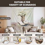 WAITPI Boho Western Cowgirl Hanging Wall Tapestry for Bedroom, Boho Western Floral Cowgirl Boots Girly Wall Hanging Decor Tapestry for Girls Room Dorm Apartment, 50x60in
