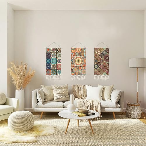 capasin Mandala Boho Macrame Wall Hanging Tapestry For Bedroom Tapestries Vertical Art Fabric Decor Door Living Room Bohemian (Style C, 17.5 * 43) - style: Style C