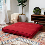 South Pine Porch Mila Square Tufted Pillow Style Dog Bed, Scarlet, Large (40" x 40") - color: Scarlet, size: Large (40" x 40")