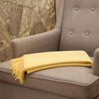 CUDDLE DREAMS Premium Cashmere Throw Blanket with Fringe, Luxuriously Soft (Yellow) - color: Yellow
