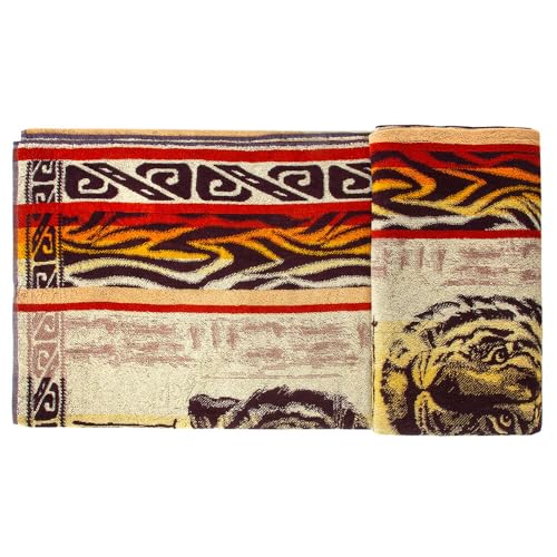 100% Cotton Throw Blanket for Couch Sofa or Bed All Season Terry Blankets & Throws, Lightweight & Breathable Cotton Blanket, Picnic Rug, Terry Bed Sheet (Tiger) - color: Tiger