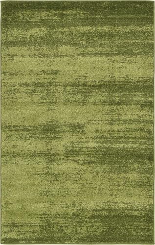 Rugs.com - Angelica Rug – 3' 1 x 5' 3 Green Easy-Clean Rug – Ideal for Kitchens, Entryways, and Bathrooms - color: Green, size: 3'3" x 5'3" (Rectangular)