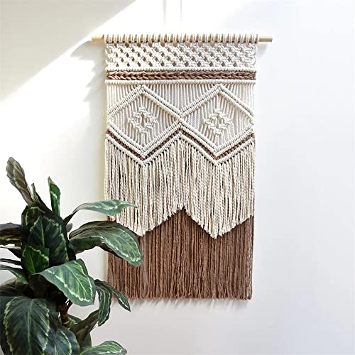 BMIDRUT Hanging Macrame Tapestry Dream Catchers Hand Woven Tapestries Boho Wall Art Decor Home Wall Decor Wall Pediment - size: 28"L x 16"W