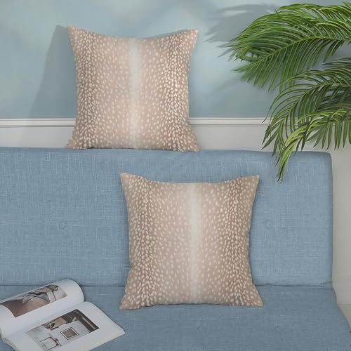 Antelope Print Pillow Covers 18x18 Inches Pack of 2,Pink Animal Skin Print Throw Pillow Covers Boho Modern Abstract Decorative Pillowcase Farmhouse Cushion Cover for Couch Sofa Outdoor Decor - color: Antelope Print-pink, size: 18" x 18" (Pack of 2)