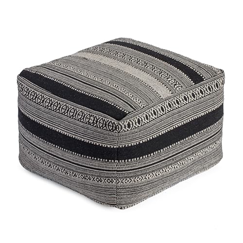 Anji Mountain Pouf Ottoman Foot Rest, Handmade Ottoman Pouf, Comfortable Foot Stool, Decorative Floor Seating for Living Room Decor, Bedroom & Home Décor Accent - Wydown - 22" D x 22" W x 16" H - color: Wydown, size: 22"D x 22"W x 16"H