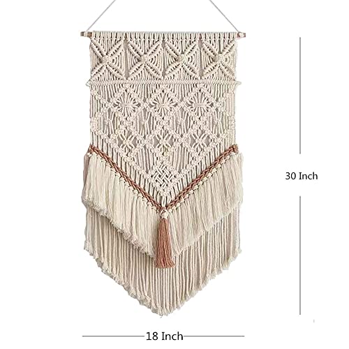 BMIDRUT Hanging Macrame Tapestry Dream Catchers Hand Woven Tapestries Boho Wall Art Decor Home Wall Decor Wall Pediment - size: 30"L x 18"W